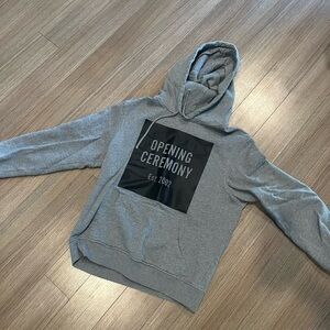 Opening ceremony grey box logo hoodie